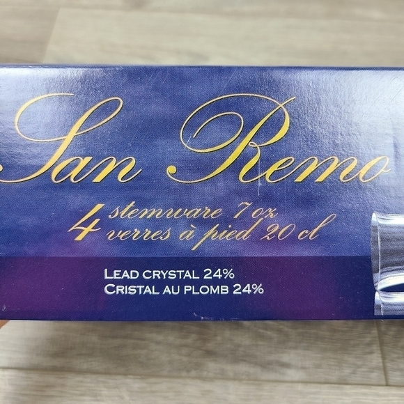 San Remo Set of 4 Italian Capri Crystal Wine Glasses Stemware - Picture 4 of 16